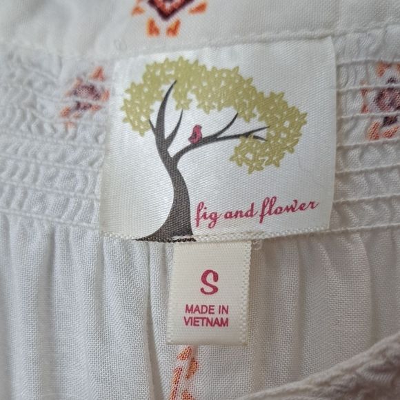 ANTHROPOLOGIE Fig and Flower Peasent Tunic Tie Top Blouse - Picture 8 of 10